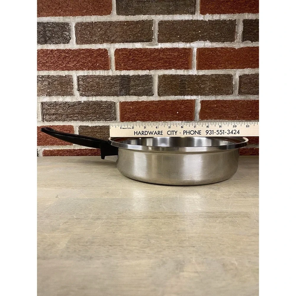 Maxam 18/8 3-Ply Stainless Steel 10 Inch Skillet With Lid USA‎